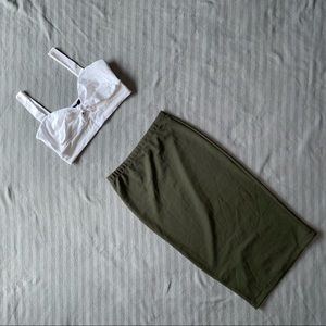 Olive Green knee length skirt